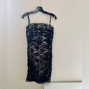 Black Lace Strapless Dress